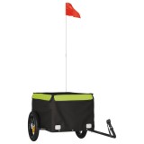 Cumpara ieftin Remorca pentru biciclete, negru si verde, 30 kg, fier