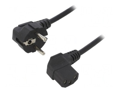 Cablu Schuko Negru 1,5m 10A 250V 3x0,5mm2 foto
