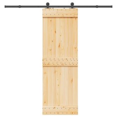 vidaXL Ușă glisantă cu set de feronerie 70x210 cm, lemn masiv de pin 3332670