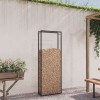 Gossi suport pentru lemne de foc, negru mat, 80x28x222 cm, otel