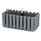 Jardiniera decorativa, suport metalic, sistem irigare,​​​​​​​ gri, 38x18x16.2 cm, Boardee Fencycase W&nbsp;Old