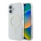 Husa iPhone 16 originala Guess IML Glitter Circle MagSafe, transparenta, GUHMP16SHFGERET