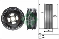 INA 544 0167 10 Fulie curea, arbore cotit
