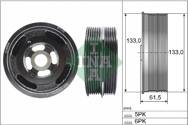 INA 544 0167 10 Fulie curea, arbore cotit