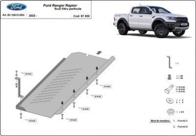 Scut metalic filtru particule Ford Ranger Raptor 2020-2023 foto