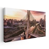 Tablou Podul Octavio Frias de Oliveira Sao Paulo Brazilia Tablou canvas pe panza CU RAMA 70x140 cm