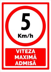 Semn pentru 5 km viteza maxima admisa foto