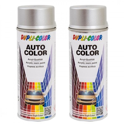 Pachet 2 x Vopsea Spray Auto Dacia Argintiu Stelar Metalizata Dupli-Color 350 ml foto