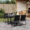 Gossi set mobilier de gradina, 5 piese, negru, textilena