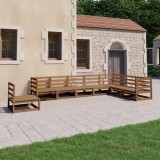 vidaXL Set mobilier de grădină, 8 piese, maro miere, lemn masiv de pin 3075777