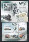 Sao Tome si Principe 2010 - Locomotive - Rudolf Diesel, 1858-1913, Colita + Bloc, Cota 22 EURO, MNH