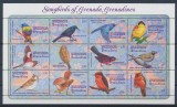 GRENADA GRENADINES 1993 Pasasri migratoare bloc de cate 9 timbre nestampilate, Nestampilat