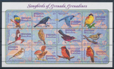 GRENADA GRENADINES 1993 Pasasri migratoare bloc de cate 9 timbre nestampilate foto
