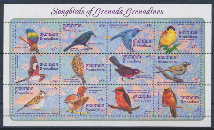 GRENADA GRENADINES 1993 Pasasri migratoare bloc de cate 9 timbre nestampilate