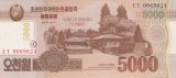 Bancnota Coreea de Nord 5.000 Won 2013 - PCS18 SPECIMEN ( comemorativa - vezi descriere )