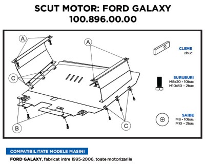 Scut Motor Ford Galaxy 1995-2006. Toate Motorizarile. S 71910 100.896.00.00 foto