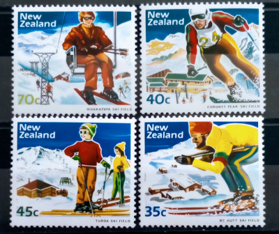 Noua Zeelanda 1984 schi, sporturi de iarna, , sport serie nestampilata foto