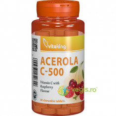 Vitamina C 500mg cu Acerola si Gust de Zmeura 40cpr
