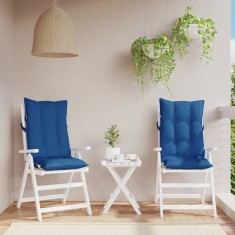 vidaXL Perne scaun spătar &icirc;nalt 2 buc albastru regal, țesătură Oxford 377632