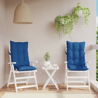 vidaXL Perne scaun spătar &amp;icirc;nalt 2 buc albastru regal, țesătură Oxford 377632 foto