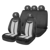 Set Huse Scaune Universale HLX7 Compatibile cu Peugeot &ndash; Negru/Gri