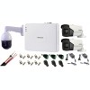 Kit supraveghere Hikvision 3 camere 1 Speed Dome TurboHD 2MP IR 100m zoom 25X 2 camere 5MP ir 40m DVR 4 canale full accesorii SafetyGuard Surveillance