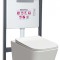 Set rezervor WC Tinos Pacific Chrome montat pe perete