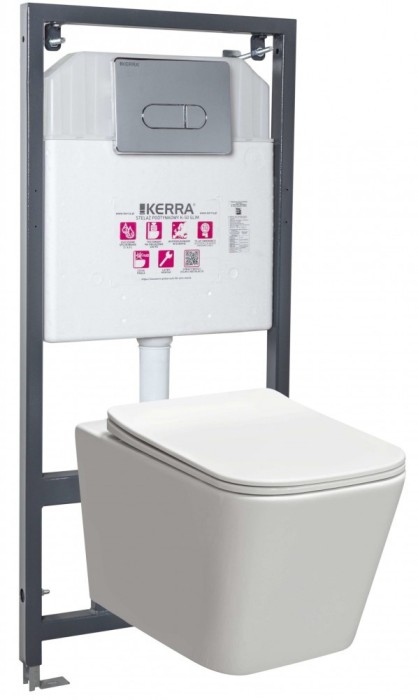Set rezervor WC Tinos Pacific Chrome montat pe perete