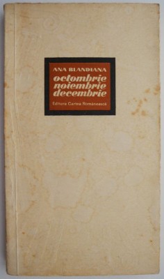 Octombrie, noiembrie, decembrie &amp;ndash; Ana Blandiana foto