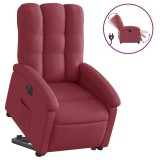 Cumpara ieftin Fotoliu electric rabatabil cu ridicare, rosu vin, textil