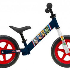 Bicicleta Copii PEGAS Avengers, anvelope de spuma EVA - 12 inch, sa moale reglabila 29 - 41 cm, rulmenti din otel, Albastru