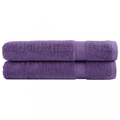 vidaXL Prosoape premium SOLUND 2 buc. violet 100x200 cm 600 gsm foto