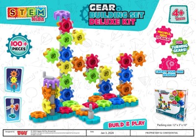 Set de constructie cu rotite Deluxe (100 piese) PlayLearn Toys foto