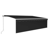 Cumpara ieftin Copertina retractabila manual cu stor&amp;LED, antracit, 5x3 m