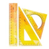 Set geometrie Deli, 3 piese, flexibil, color (rig.15, ech.13cm, ech.13cm)