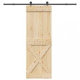 vidaXL Ușă glisantă cu set de feronerie 80x210 cm, lemn masiv de pin