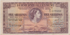 BERMUDA 5 SHILLINGS 1952 F foto