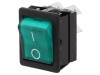 Intrerupător Basculant DPST ON-OFF Verde cu Lampă Neon 16A/250V