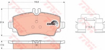 Set placute frana,frana disc MERCEDES A-CLASS (W168) (1997 - 2004) TRW GDB1292 foto