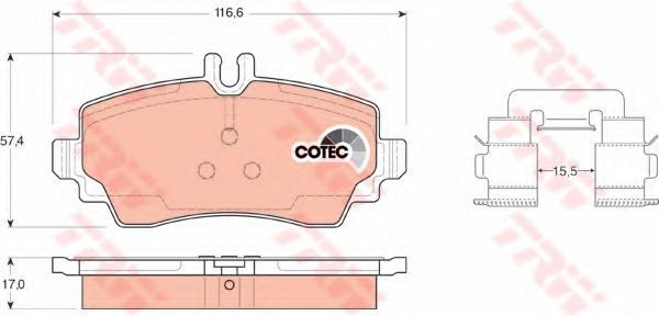 Set placute frana,frana disc MERCEDES A-CLASS (W168) (1997 - 2004) TRW GDB1292