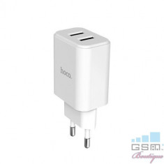 Incarcator Retea Universal Samsung Huawei iPhone Dual USB Alb foto