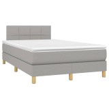 Cumpara ieftin Pat box spring cu saltea, gri deschis, 120x190 cm, textil