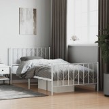 VidaXL Cadru de pat metalic cu tăblie de cap/picioare&nbsp; alb 107x203 cm