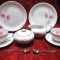 SET PORTELAN THOMAS ROSENTHAL ANUL 1957 SET MIC DEJUN CESTI CAFEA CU FARFURII SI LINGURITE ARGINTATE