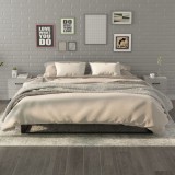 Cumpara ieftin Noptiere, 2 buc., gri beton, 40x35x47,5 cm
