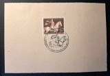 Germania (1943) 42+108 Pfennig Maro "Das Braune Band von Deutschland 1942" pe Fragment Mare cu Ștampilă "M&uuml;nchen 1943" (USED) BN1