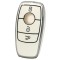 Husa Cheie Smartkey, Mercedes Benz 3 Butoane, Tpu, Model Nou, Alba cu contur silver AutoProtect KeyCars