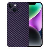 Husa slim carbon pentru iphone 14 - protectie premium fibershell, purple