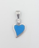 Pandantiv vintage inimioara din argint si turquoise