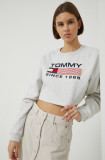 Cumpara ieftin Tommy Jeans bluza femei, culoarea gri, cu imprimeu